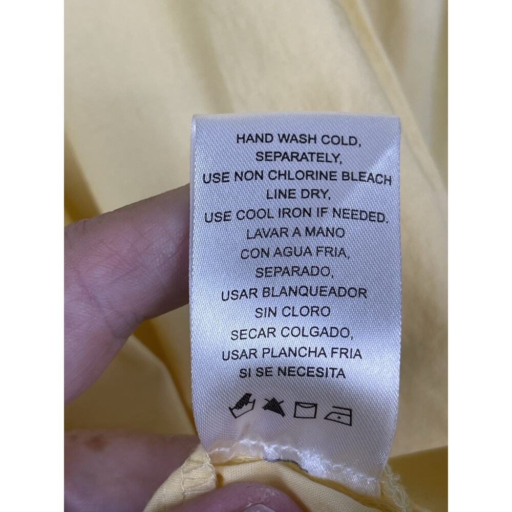 Joie Yellow Babydoll Dress Puff Sleeves Midi Medium - Picture 8 of 12